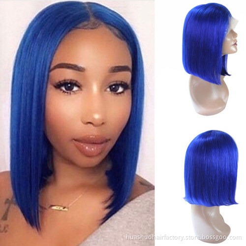 Wholesale 8-30 inch 613 Blonde Pink Blue Red Grey Ombre Short Bob Lace Front Wigs For Black Women